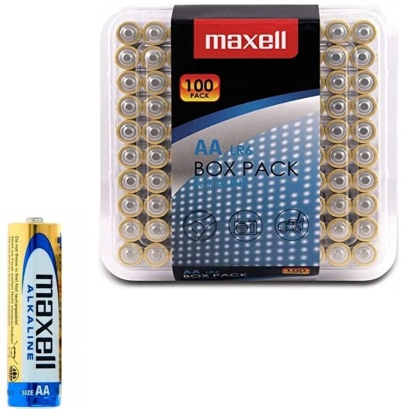 MAXELL - ALKALINE BATTERIES AA LR6 PACK*100 BATTERIES