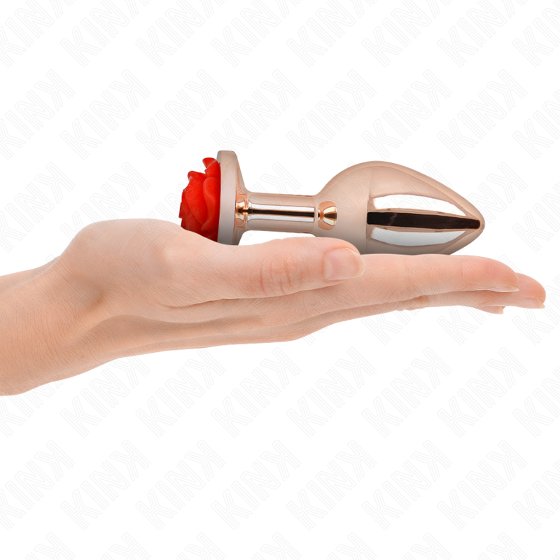 KINK - ROSE GOLD ROSE RED ANAL PLUG L