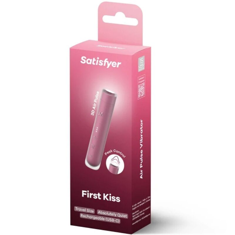 SATISFYER - FIRST KISS STIMULATEUR CLITORIDIEN À ONDES GRENAT