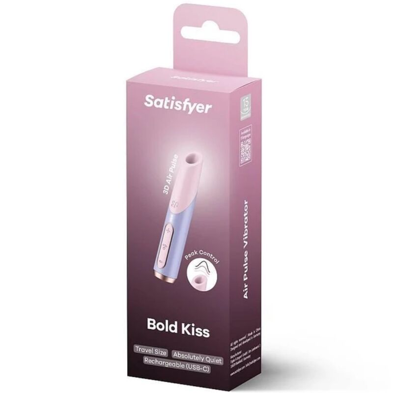 SATISFYER - BOLD KISS STIMULATEUR CLITORIDIEN PAR ONDES ROSE / VIOLET