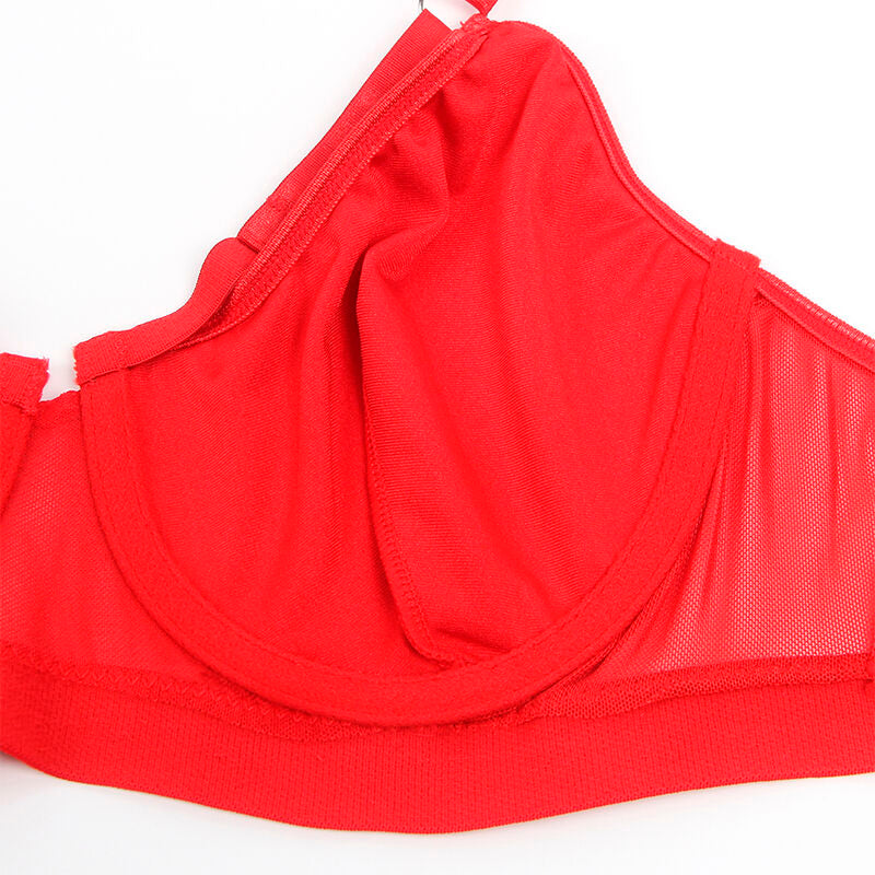 SUBBLIME - 955250 ENSEMBLE SOUTIEN-GORGE AVEC PORTE-JARRETELLES BONDAGE ROUGE S/M
