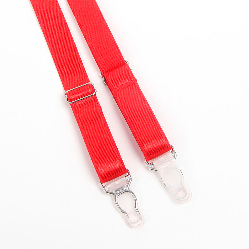 SUBBLIME - 955267 RED BONDAGE BRA AND GARTER SET L/XL