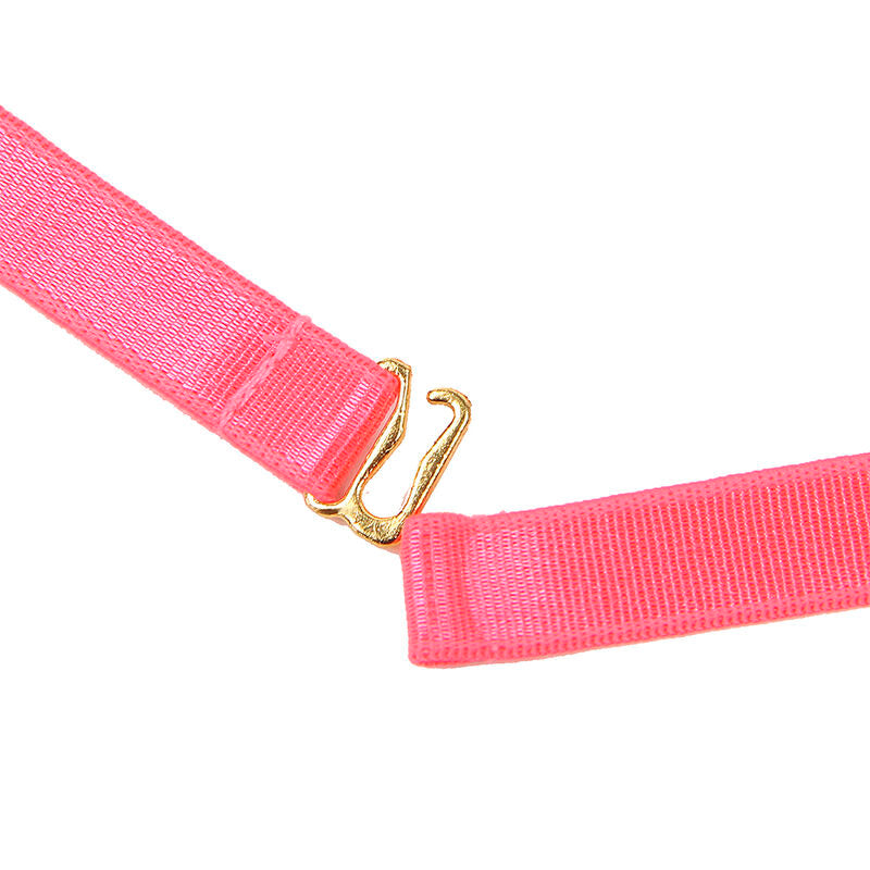 SUBBLIME - 955298 BRA SET WITH COLLAR AND LEG DETAILS FLUORESCENT PINK S/M