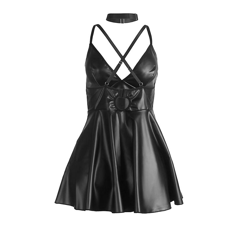 SUBBLIME - 955373 BLACK LEATHER STRAPS DRESS S/M