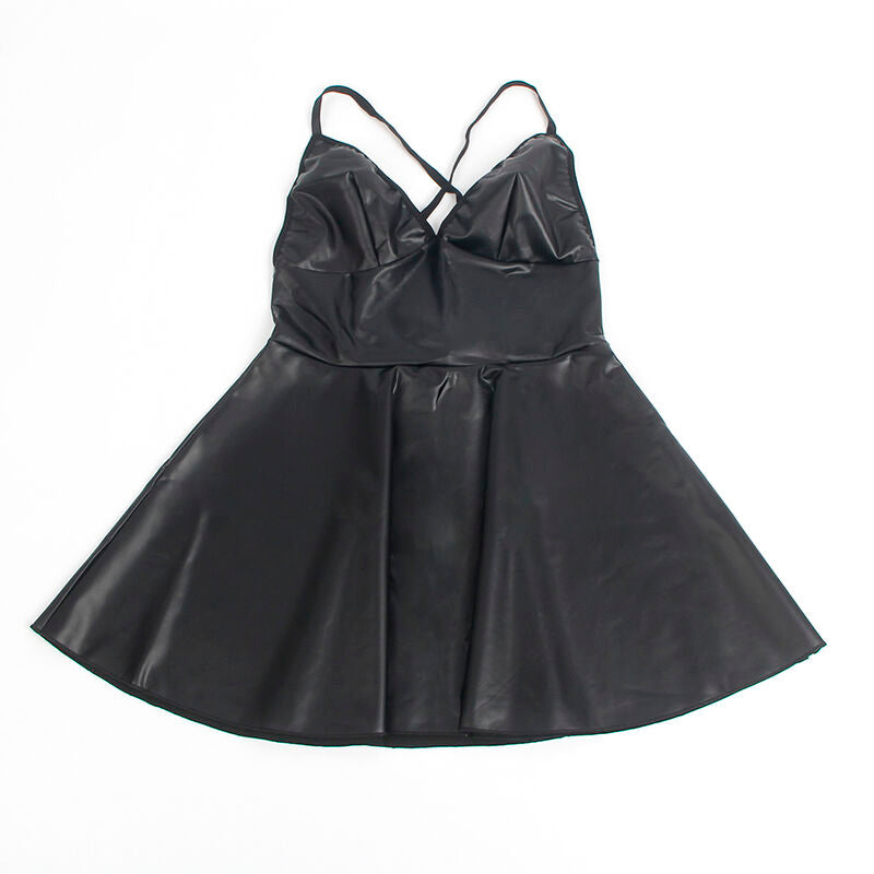 SUBBLIME - 955373 BLACK LEATHER STRAPS DRESS S/M