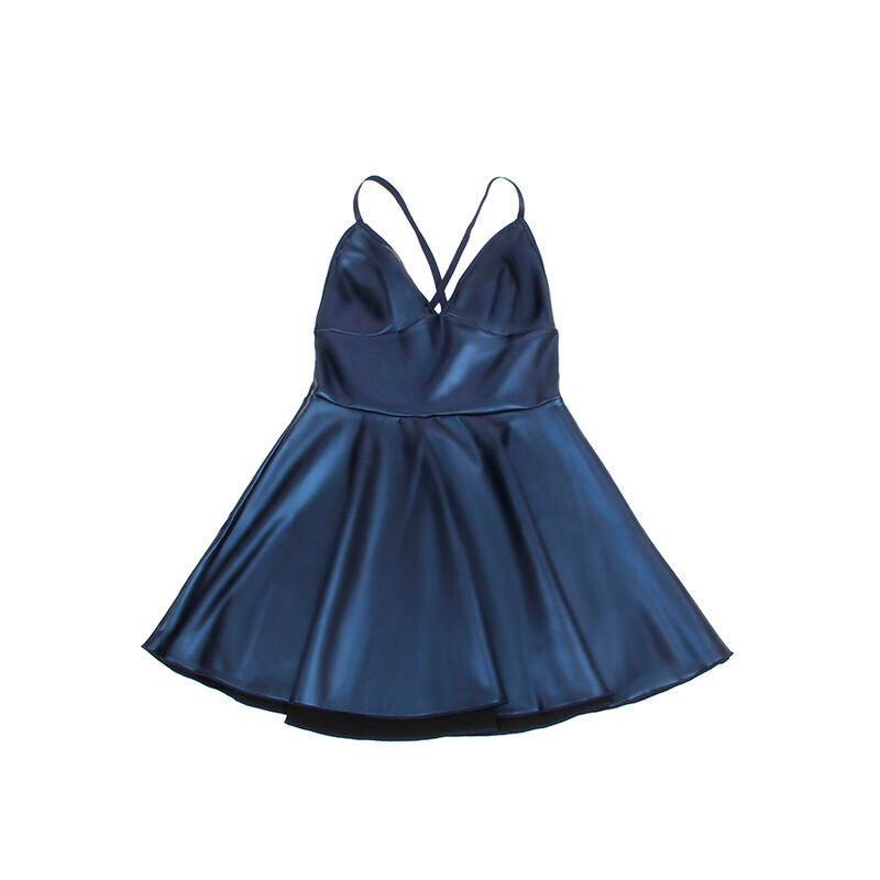 SUBBLIME - 955410 BLUE LEATHER STRAPS DRESS S/M