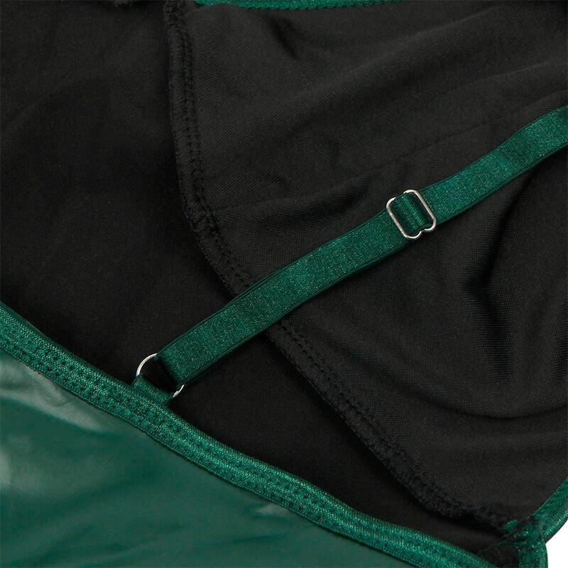 SUBBLIME - 955434 GREEN LEATHER STRAPS DRESS S/M