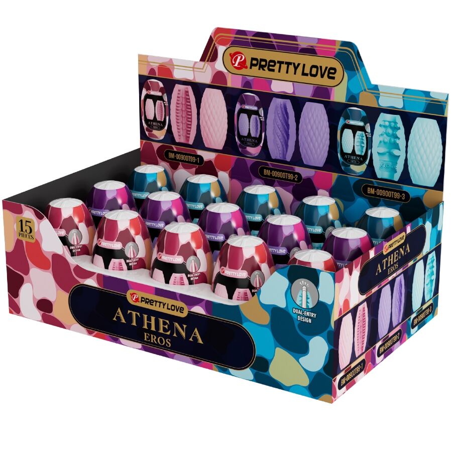 PRETTY LOVE - ATHENA EROS PACK DE 15 MASTURBATEURS MASCULINS ASSORTIS