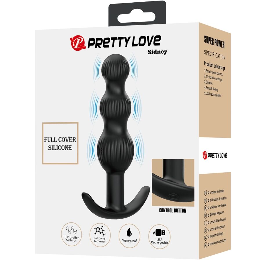 PRETTY LOVE - SIDNEY VIBREUR ANAL 10 VIBRATIONS NOIR