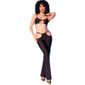 CHILIROSE - CR 4851 SET BLACK TOP AND LEGGINGS WITH GOLD ACCESSORIES S
