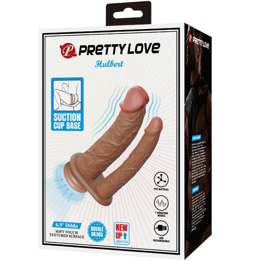 PRETTY LOVE - HULBERT DOUBLE GODEMICHET RÉALISTE AVEC VIBRATION MULATO