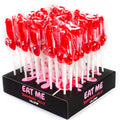 SECRETPLAY - ASSORTED DISPLAY OF STRAWBERRY PENIS LOLLIPOPS, 40 UNITS