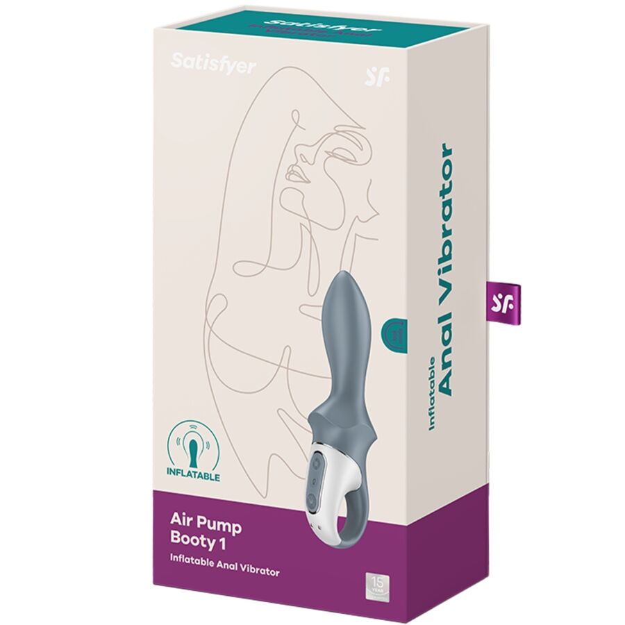 SATISFYER - AIR PUMP BOOTY 1 VIBREUR ANAL GONFLABLE GRIS