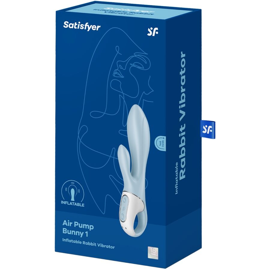SATISFYER - AIR PUMP BUNNY 1 VIBREUR GONFLABLE LAPIN BLEU