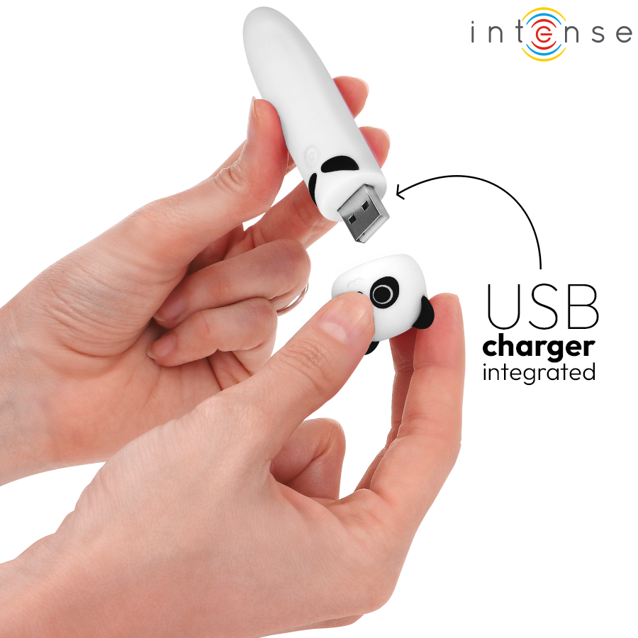 INTENSE - MINI-VIBREUR OEUF PANDA RECHARGEABLE USB 10 X 2.2 CM