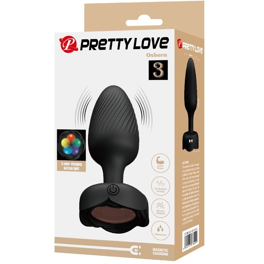 PRETTY LOVE - OSBORN PLUG ANAL AVEC LUMIÈRE LED 9,8 CM