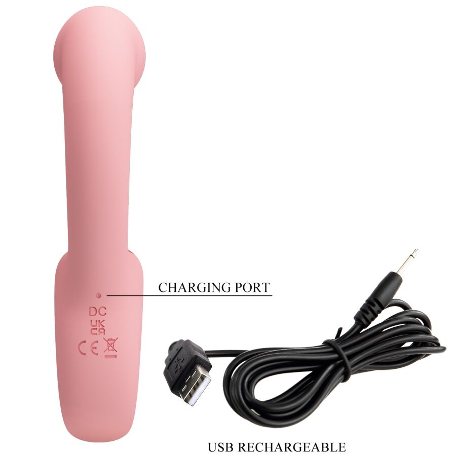 PRETTY LOVE - ERYNNYES VIBRADOR PUNTO G + ESTIMULADOR CLÍTORIS 10 VIBRACIONES ROSA
