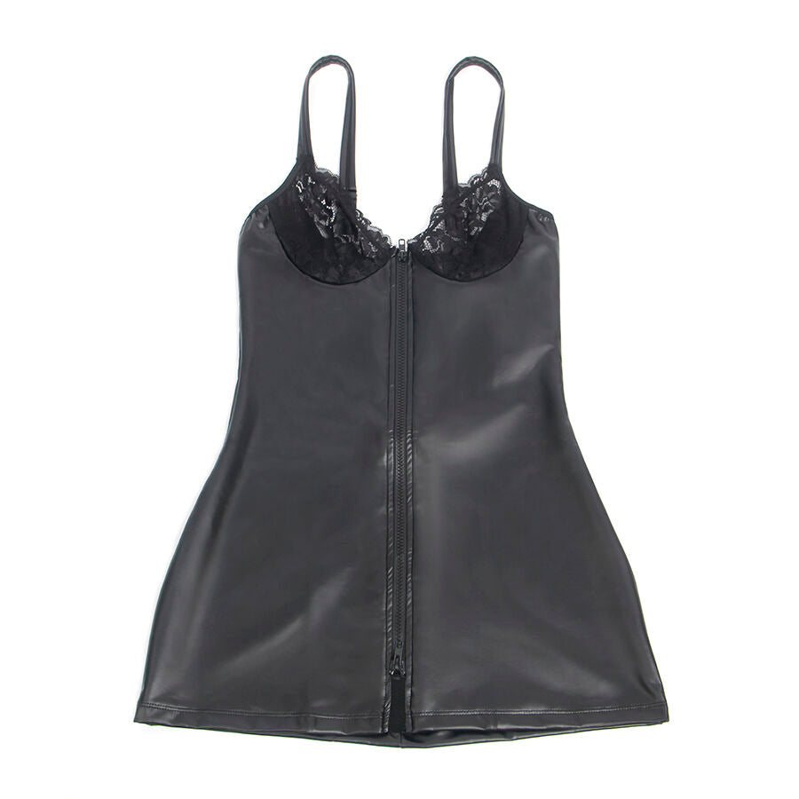 SUBBLIME - 957568 VESTIDO DE CUERO CON CREMALLERA NEGRO S/M