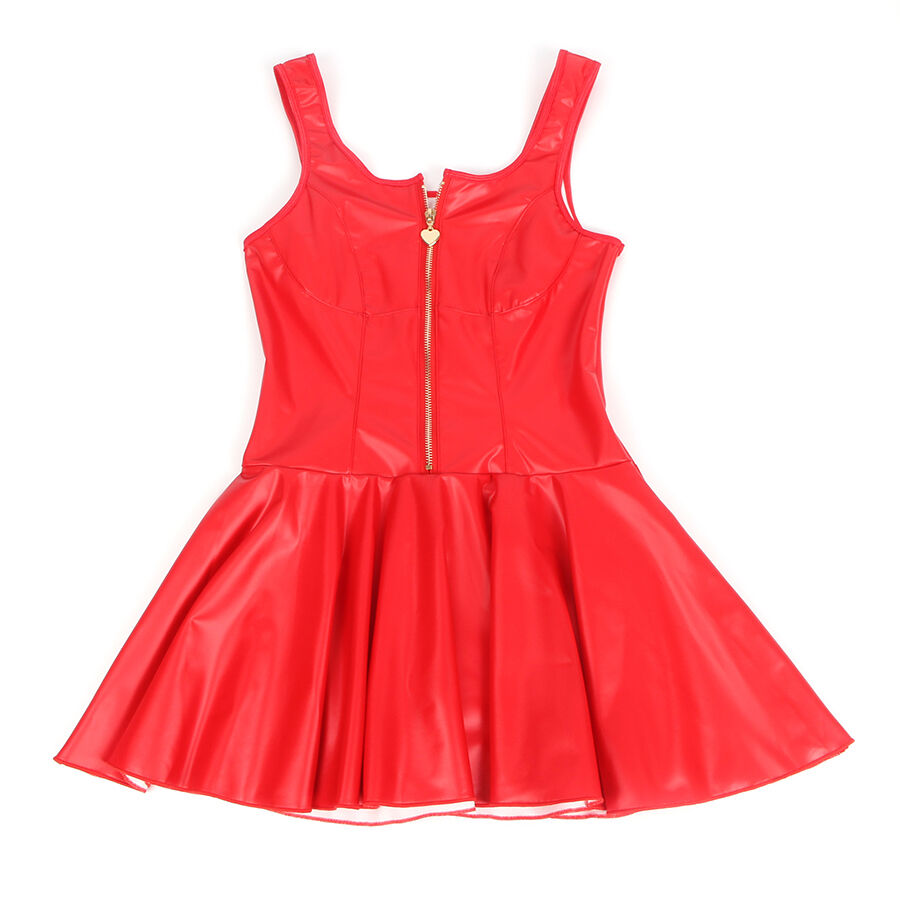 SUBBLIME - 957698 RED HEART ZIP LEATHER DRESS L/XL