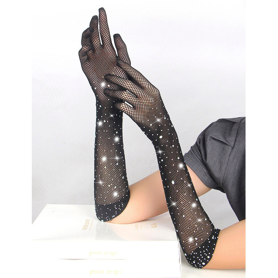 SUBBLIME - 957469 GANTS TRANSPARENTS PAILLETTES NOIRES S/M