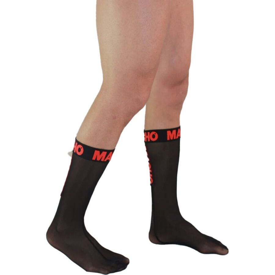 HOMME - CHAUSSETTES FINES NOIR/ROUGE TAILLE UNIQUE