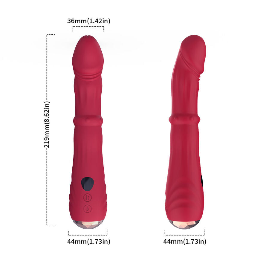 ARMONY - GODEMICHET VIBRANT STIMULATEUR POINT A THERMORÉGLABLE ROUGE