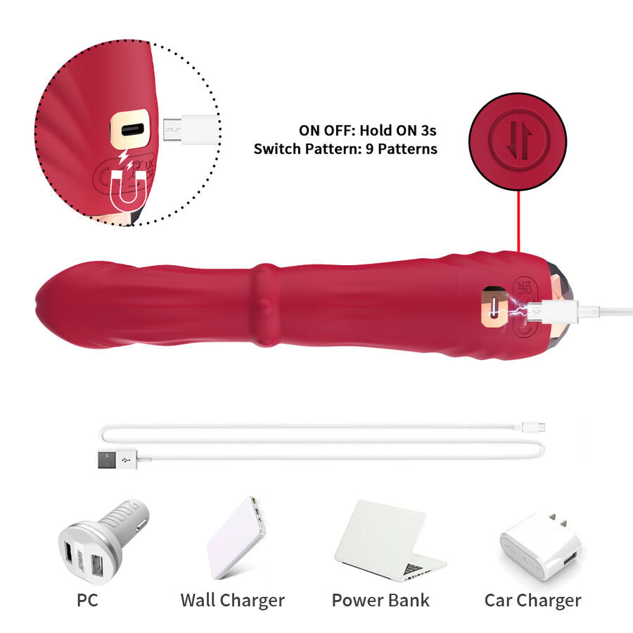 ARMONY - GODEMICHET VIBRANT STIMULATEUR POINT A THERMORÉGLABLE ROUGE
