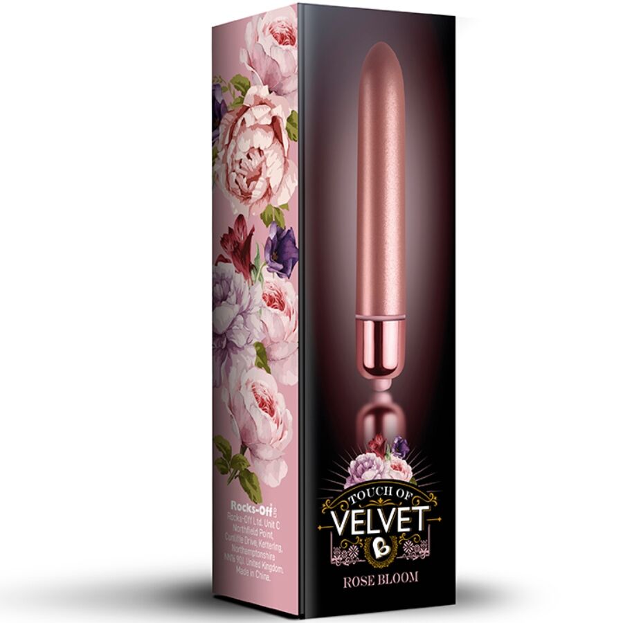 ROCKS-OFF - TOUCH OF VELVET ROSE BLOOM VIBRATING BULLET 10 SPEED