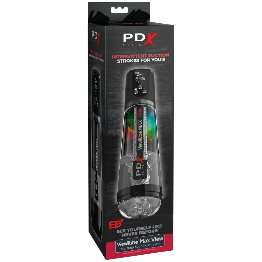 PDX ELITE - MASTURBATEUR AUTOMATIQUE SUÇOIR TRANSPARENT VIEWTUBE MAX
