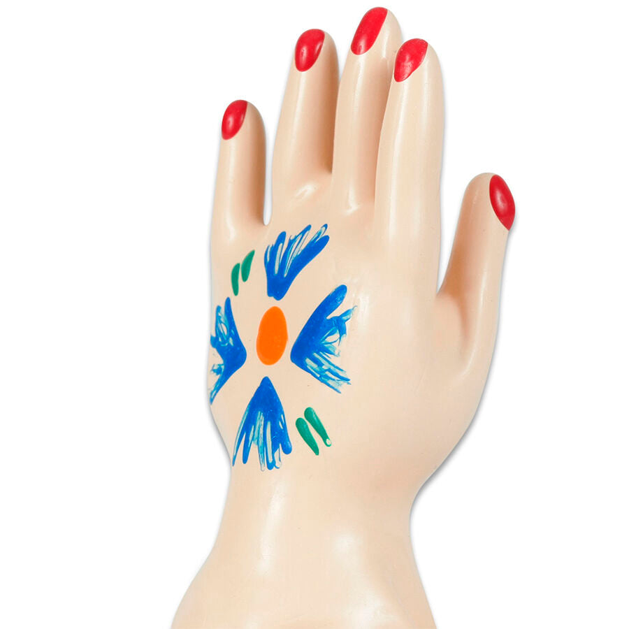 CONDOMERIE - HAND-PAINTED DECORATIVE CONDOM, PALM OF THE HAND, MODEL 1