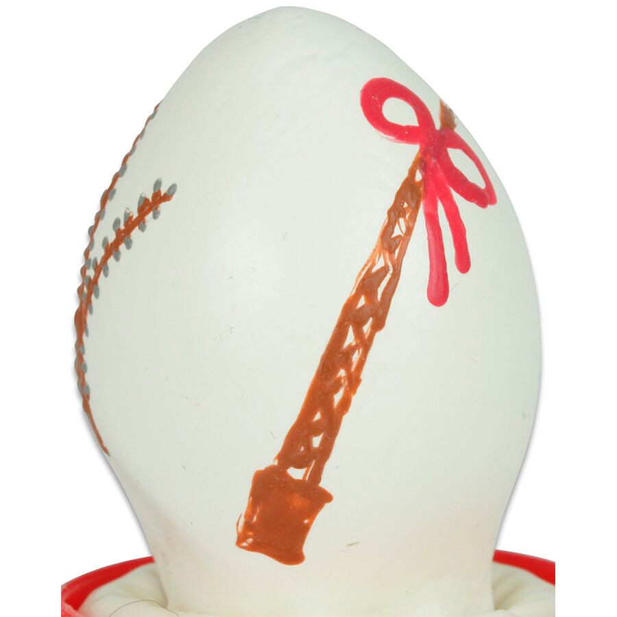CONDOMERIE - HAND-PAINTED DECORATIVE CONDOM WHITE EASTER EGG