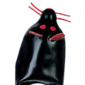 CONDOMERIE - PRÉSERVATIF DÉCORATIF PEINT À LA MAIN SOURIS NOIRE XL