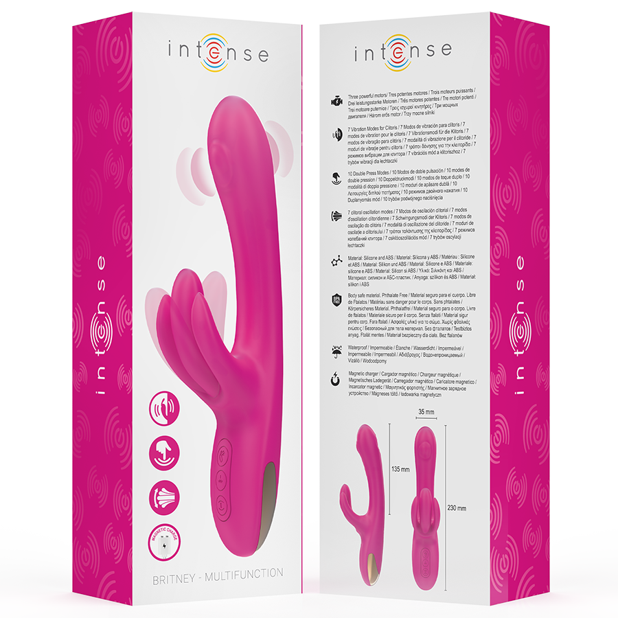 INTENSE - VIBREUR MULTIFONCTION BRITNEY LAPIN 23 CM ROSE