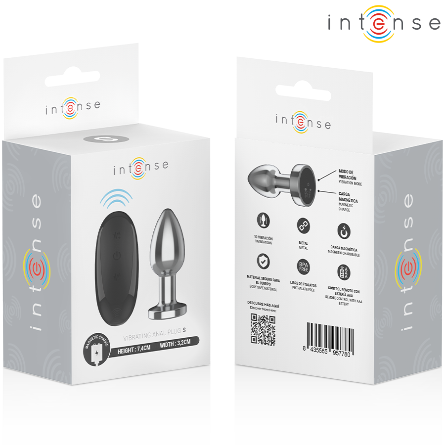 INTENSE - PLUG ANAL MÉTAL 10 VIBRATIONS AVEC TÉLÉCOMMANDE S