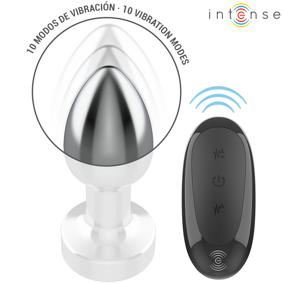 INTENSE - PLUG ANAL MÉTAL 10 VIBRATIONS AVEC TÉLÉCOMMANDE S