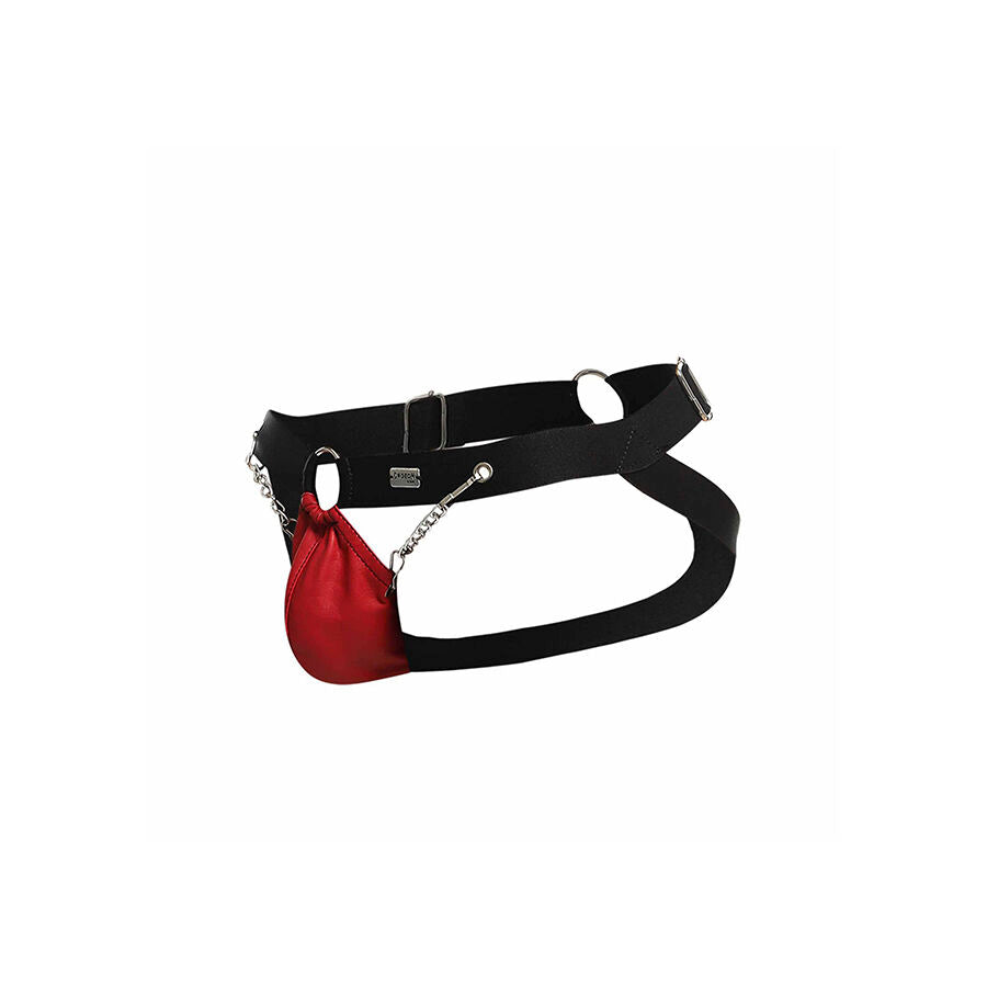 MOB - JOCKSTRAP DONJON ROUGE AVEC CHAÎNES TAILLE UNIQUE