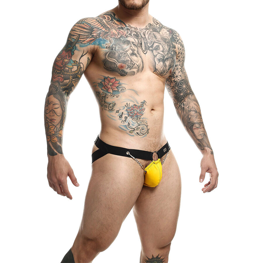 MOB - JOCKSTRAP DONJON JAUNE AVEC CHAÎNES TAILLE UNIQUE