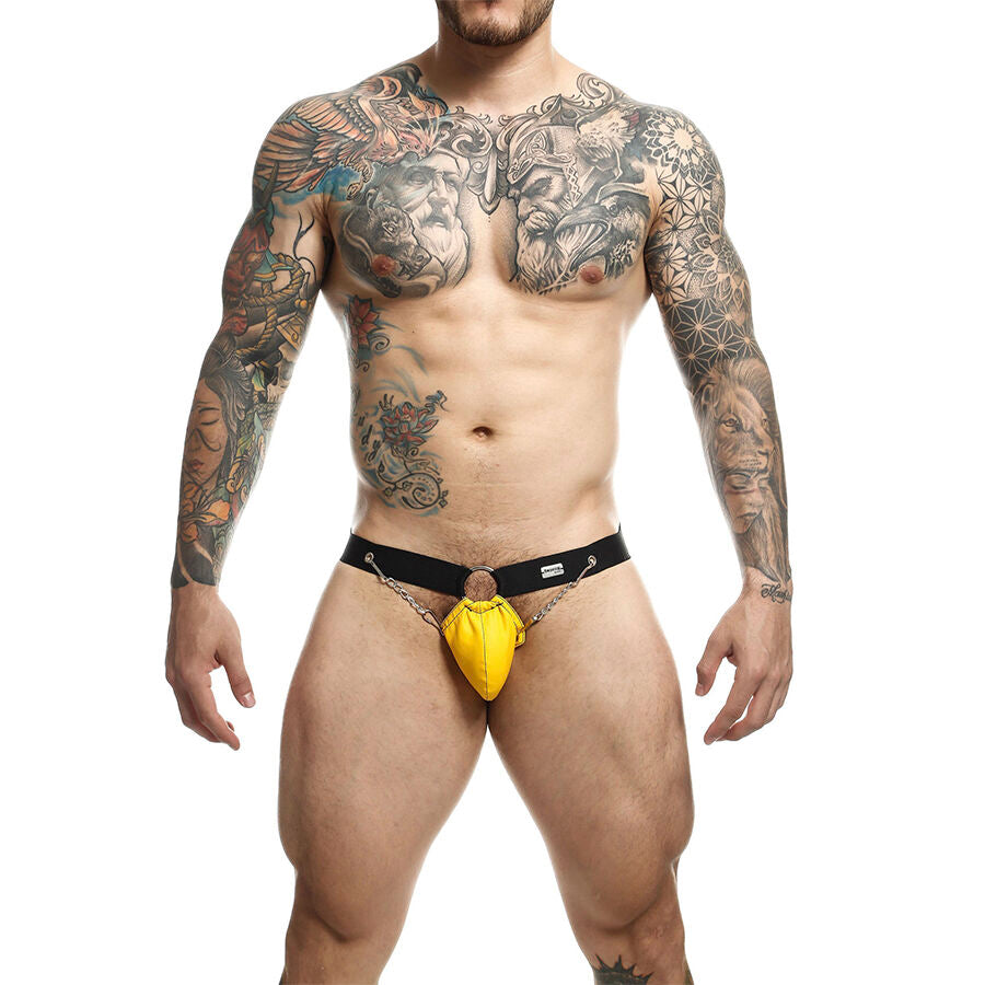 MOB - JOCKSTRAP DONJON JAUNE AVEC CHAÎNES TAILLE UNIQUE
