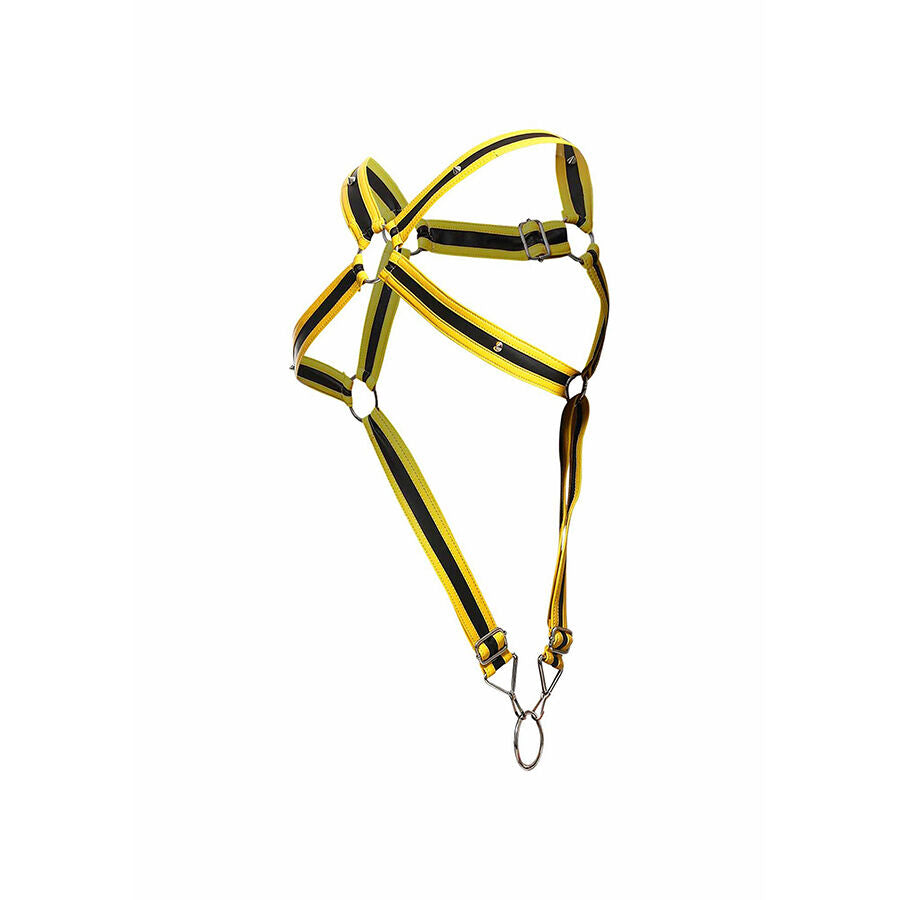 MOB - HARNAIS CROISÉ JAUNE POUR PÉNIS TAILLE UNIQUE