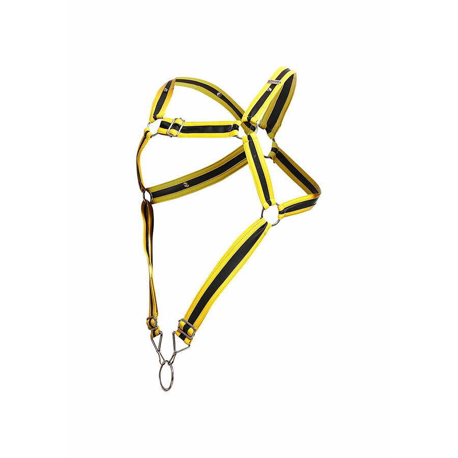 MOB - HARNAIS CROISÉ JAUNE POUR PÉNIS TAILLE UNIQUE
