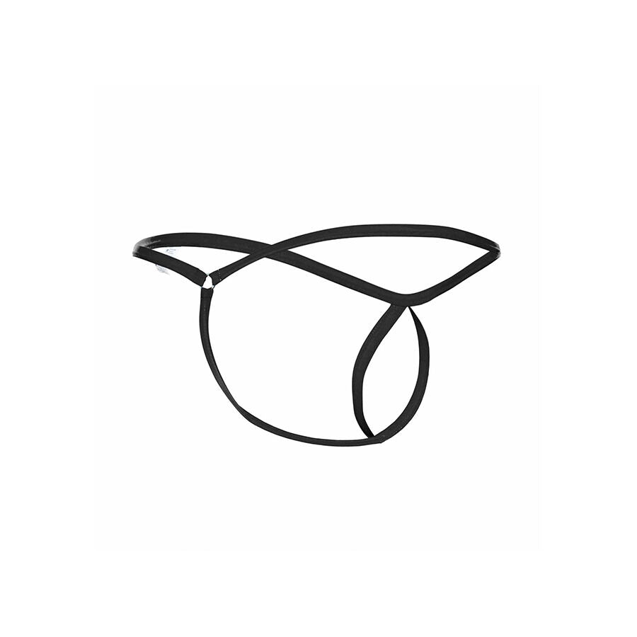 MOB - TANGA NOIR EN FORME DE LARME TAILLE S/M