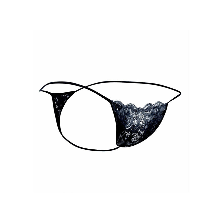 MOB - TANGA EN DENTELLE NOIRE TAILLE S/M