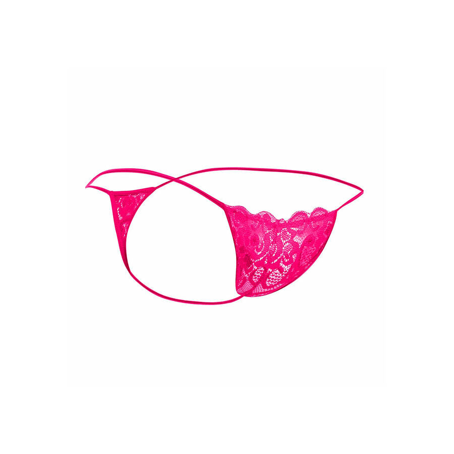 MOB - TANGA EN DENTELLE ROSE TAILLE S/M
