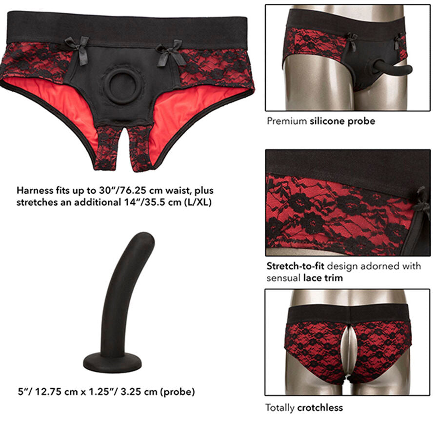 CALEXOTICS - SCANDAL ENSEMBLE CULOTTE OUVERT AVEC GODEMICHET TAILLE L/XL
