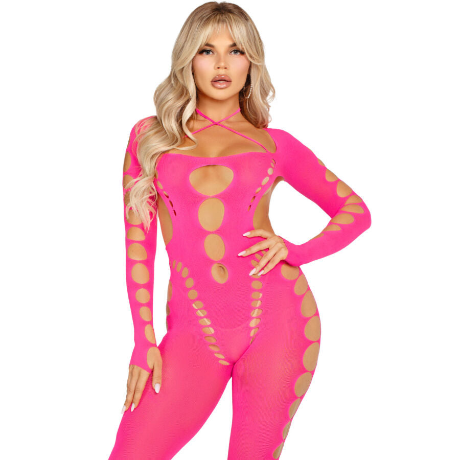 LEG AVENUE - BODYSTOCKING ROSE DOS NU TAILLE UNIQUE
