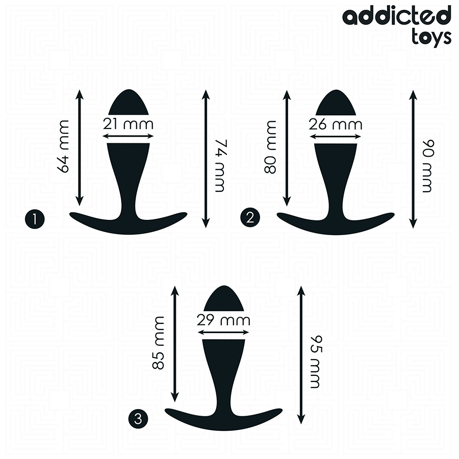 ADDICTED TOYS - LOT DE 3 PLUGS ANALS EN SILICONE MODÈLE 2