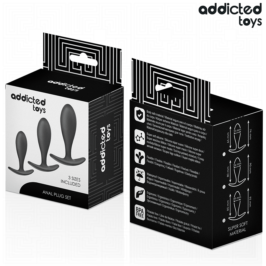 ADDICTED TOYS - LOT DE 3 PLUGS ANALS EN SILICONE MODÈLE 2