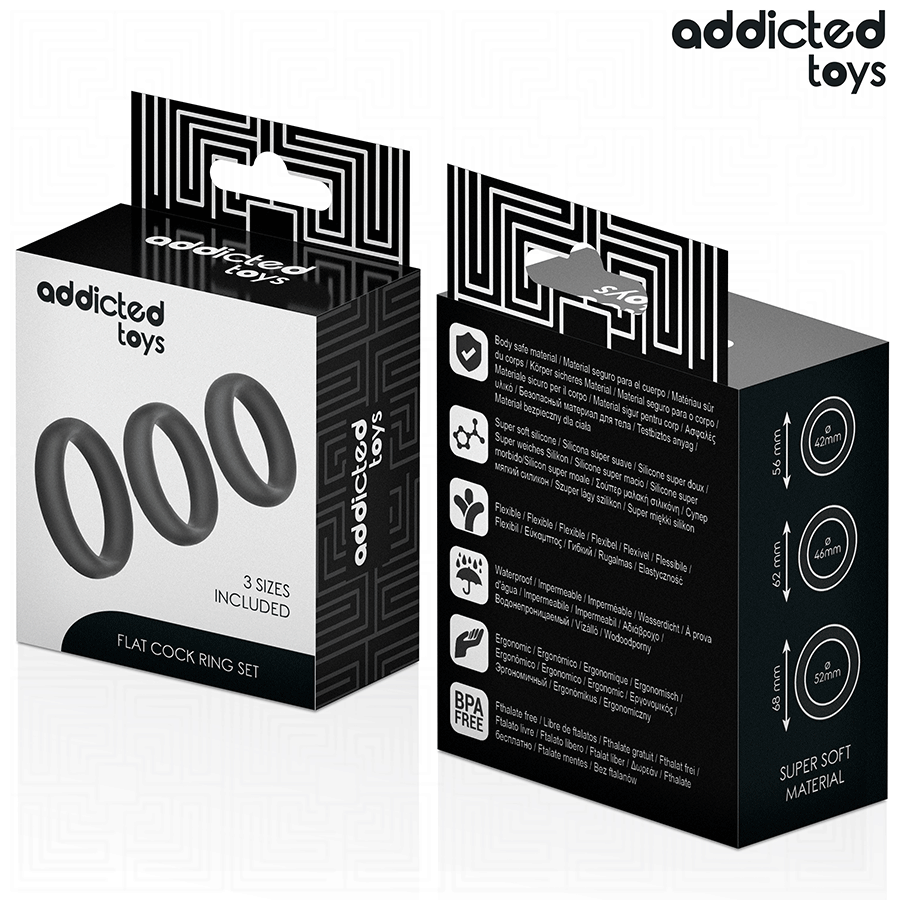 ADDICTED TOYS - ENSEMBLE DE BAGUES PLATES EN SILICONE