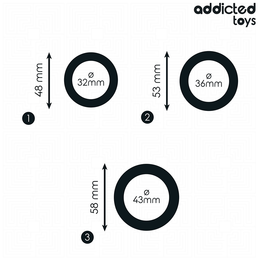 ADDICTED TOYS - ENSEMBLE D'ANNEAUX EN SILICONE MODÈLE 1