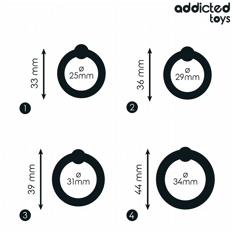 ADDICTED TOYS - LOT DE BAGUES PÉNIS EN SILICONE À PRESSION